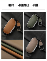 Aluminum Alloy Goatskin Car Key Case Cover for BMW G38 G12 F49 i20 G07 G08 1 5 7 Series x1 x5 x7 ix XM i7 M760 Keychain Car K