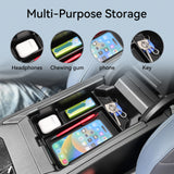 BMW X3 2025 Central Console Armrest Storage Box Stowing Tidying Car Organizer Interior Accessories Black ABS Car Interior Acc