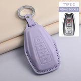 Car Key Case Cover for Geely New Coolray 2023-2025 X6 Emgrand Global Hawk GX7 PU Leather Car Keychain