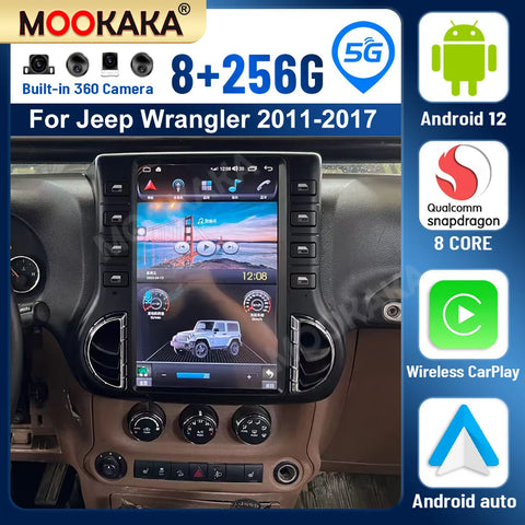 12-Inch Android 13 Head Unit for Jeep Wrangler JK 2011–2017 Android Head Unit Aotsr
