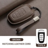 Leather Car Key Case Cover Shell Fob For Hongqi