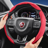 Suede Steering Wheel Cover Sports Design for Fiat 500 Car Interior Accessory Hocasen
