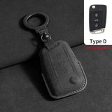 Suede Car Remote Key Case Cover for Volkswagen Golf