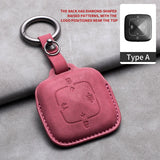 Leather Car Key Case For ZEEKR 001 009 7X - Sheep Suede Protector & Holder