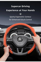Premium Suede Steering Wheel Cover for Skoda Models