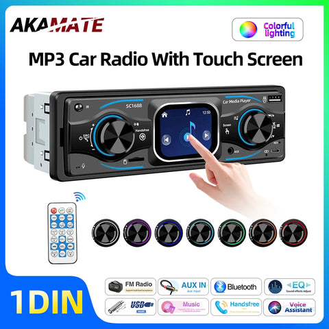 1Din Touch Screen MP3 Car Radio Bluetooth Stereo Android Head Unit AKAMATE