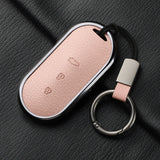 Aluminum Alloy Goatskin Car Key Case Cover For HUAWEI Aito M5 M7 2022 Car Key Case Protect Fob