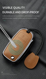 Metal and Leather 3 Button Car Key Case Cove For VW Volkswagen Beetle Caddy Eos Golf Jetta Polo Scirocco Tiguan Touran UP