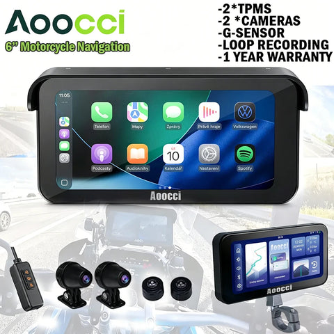 Android Head Unit GPS Bluetooth for Universal Motorcycle Android Head Unit Aoocci Default Title