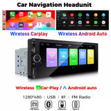 6.86-inch Wireless CarPlay Android Auto 1-Din Stereo Head Unit