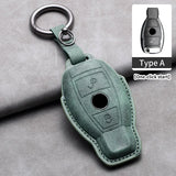 Car Key Cover For Mercedes Benz A C E S G Class GLC CLE CLA W177 W205 W213 W222 X167 AMG Leather Car Key Protective Cover