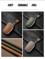 Metal And Goatskin Car Key Case Cover For Toyota Sequoia Cross Fortuner Prius Venza Alphard Vellfire Sienna Tundra Mirai Yari