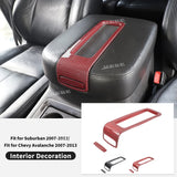 Carbon Fiber Armrest Box Cover for Chevy Suburban Car Interior Accessory HEBE