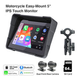5Inch Waterproof Motorcycle Monitor with CarPlay & DVR