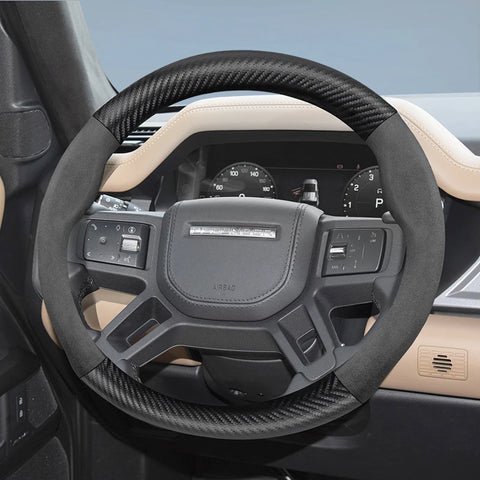 Carbon Fiber Steering Wheel Cover for Land Rover Car Interior Accessory Hocasen