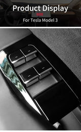 Chrome Window Button Trim for Tesla Model 3 Interior