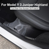 For Tesla Model Y 3 Juniper Highland Front Rear Door Bumper Sill Protector Seat Guard Plate Anti-Scratch Interior Accessories