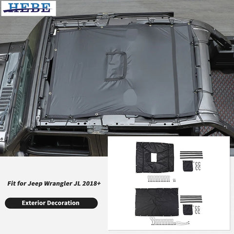 Roof Sunshade Mat for Jeep Wrangler JL 2018-2025 Car Interior Accessory HEBE