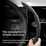 Anti-Slip Suede Steering Wheel Cover for Tesla 2024 Car Interior Accessory Hocasen