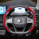 Anti-Slip Segmented Suede Steering Wheel Cover for Proton