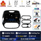 2K QLED Android 15 Multimedia Player for Renault Captur 2016–2019