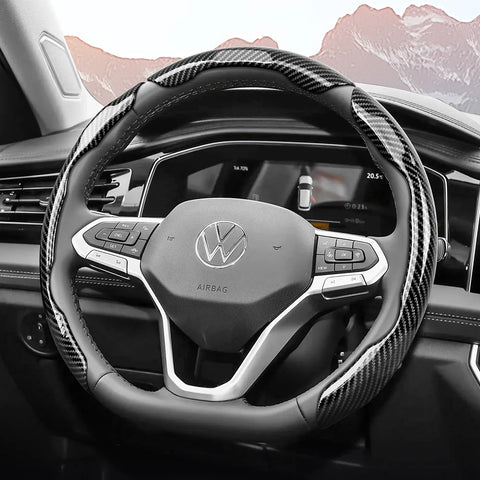 Carbon Fiber Wheel Cover Snap-On for VW Golf Tiguan Car Interior Accessory Hocasen