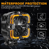 2pcs LED Work Light White & Amber Driving Fog Light Daytime Running Light Led Light Bar For Car Truck Pickup Boat Suv Off Roa