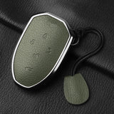 5 Button Aluminum Alloy Goatskin Car Key Case Cover For Trumpchi GAC 2021 Empow J11 J12 J13 J14 J15 J16 GS8 Keychain Accessories