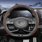 Split Snap-On Suede Steering Wheel Cover for Hyundai