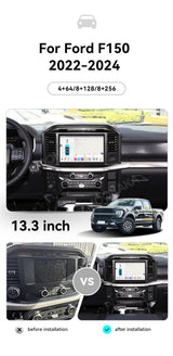 13.3" Android 13 GPS Navigation for Ford F-150 2022–2024 Android Head Unit Aotsr