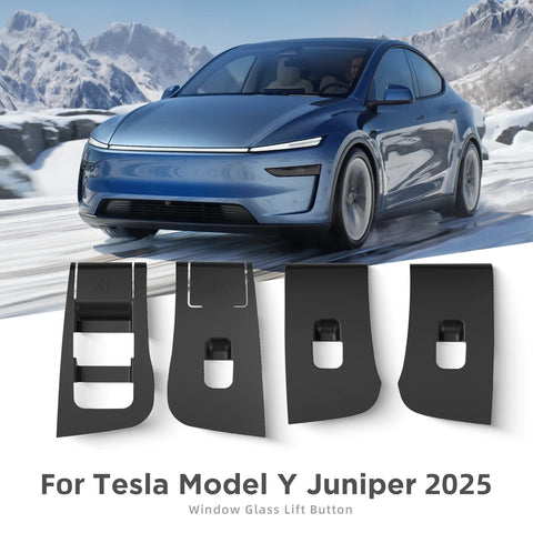 Tesla Model Y Launch 2025 Juniper Car Glass Lift Switch Panel Door Armrest Lift Control Trim Cover Silicone Car Interior Acce