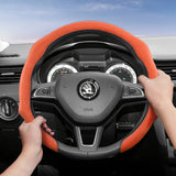 Premium Suede Steering Wheel Cover for Skoda Models Car Interior Accessory Hocasen