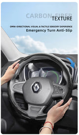Carbon Fiber Wave Steering Cover for Renault Cars Car Interior Accessory Hocasen