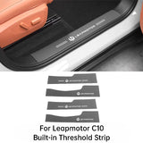 For Leapmotor C10 C16 Car Leather Door Sill Strip Welcome Pedal Anti Kick Pad Scratch-resistant Sticker Interior Accessories
