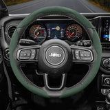 Steering Wheel Cover Anti-Slip for Jeep SUV Models Car Interior Accessory Hocasen Green 3-Piece Set