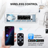 1 DIN Marine Stereo Bluetooth USB for Boat UTV RV Car Interior Accessory AKAMATE