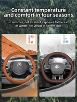 Ultra-Thin Leather Steering Wheel Cover for Citroen Car Interior Accessory Hocasen