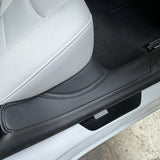 For Tesla New Model 3 Highland Front Rear Door Sill Pad Door Welcome Pedal Threshold Strip Leather Accessories Leather Access