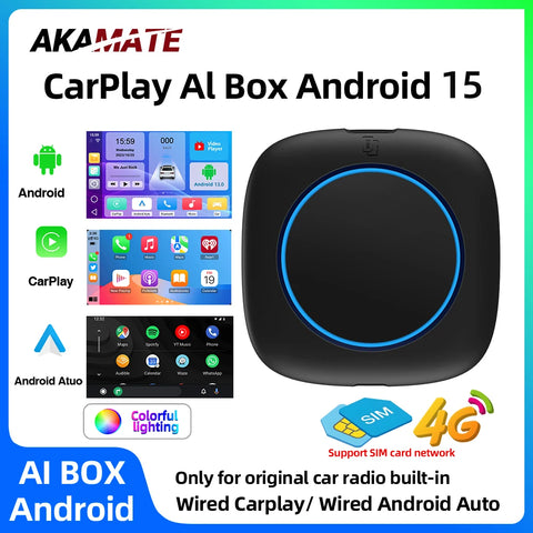 Android 15 AI CarPlay Box 8GB RAM 256GB WiFi 4G CarPlay Adapter AKAMATE