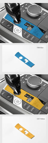 Top Suede Gear Shift Knob Panel Cover Trim Frame Sticker for BMW Series