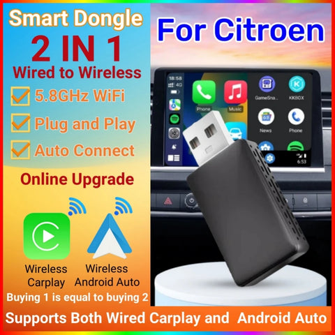 Wireless CarPlay and Android Auto Adapter for Citroen Models CarPlay Adapter OEM