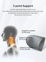 Ergonomic 3-Point Neck Support Pillow With Hook Adjustable Car Seat Headrest for Sleeping, Travel, Pain Relief