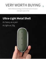 Metal and Leather Car Key Case Cover for Li Auto L7 L8 L9 Max Leading Ideal Li Auto 2023 2024