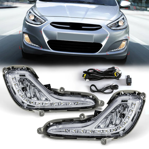 Waterproof LED DRL Fog Lights for Hyundai Accent 2012-2017 Fog Light MAGIC COLORM