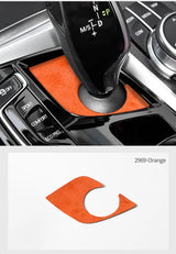 For BMW 5 Series G30 G38 6GT Center Console Gear Shift Panel Trim Sticker Car Premium Interior Accessories Made of Alcantara