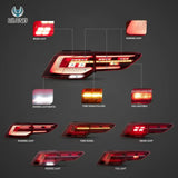 VW Golf MK8 LED Tail Lights with Sequential Signal Tail Light Assembly Vland
