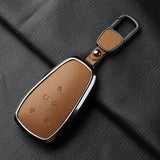 Aluminum Alloy Goatskin Car Key Case Cover For Changan Eado Unit CS35plus CS55plus CS75plus Car Key Protection Shell Accessories