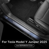 Tesla Model Y Launch 2025 Juniper Central Control Side Anti-kick Pad TPE Door Sill Strip Guard Protection Cover Car Accessori