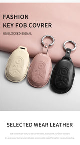 Car Remote Key Case Cover Fob for Geely Star Wish EX2 Car Key Case PU Cover Protecter with Key Chain Car Interior Accessory O