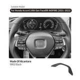For Honda Accord 10th Gen Facelift & INSPIRE Made of Alcantara Auto Steering Wheel Decorative Frame Trim Sticker Car Accessory